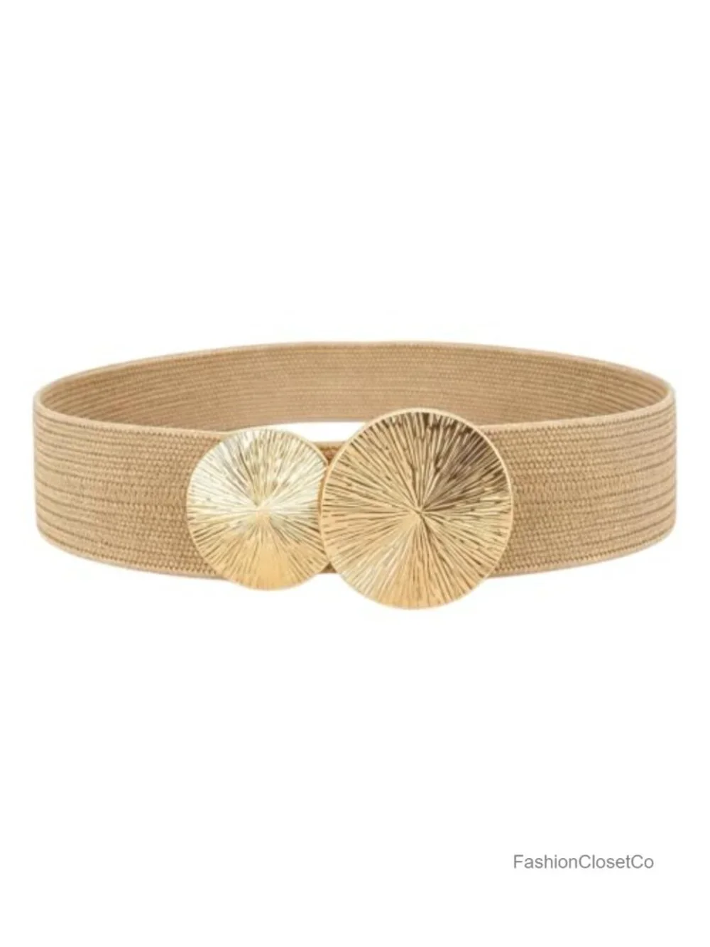 Straw Woven Elastic Cinch Belt for Dresses, Wide Stretchy Waist Belt